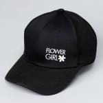 Кепка детская Flower girl, чёрная, р-р 52-54, 5-7 лет