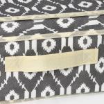 Короб для хранения с крышкой Доляна «Ромбы», 30?28?15 см, серый