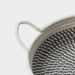 Корзина для хранения LaDom «Визави», плетёная, ручной работы, с ручками, хлопок, 34?25?7 см, серая