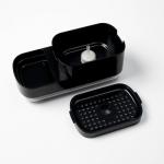 Дозатор для моющего средства с подставкой для губки Raccoon, 550 мл, губка в комплекте, цвет чёрный