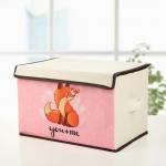 Короб стеллажный для хранения с крышкой «Лисичка», 39?25?25 см