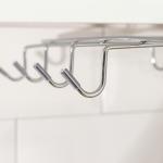 Держатель для кружек подвесной Доляна, на 8 предметов, 27.5?20?7.5 см, на толщину полки 3.5 см, хромированный