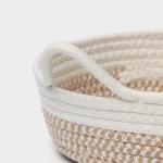 Корзина для хранения LaDom «Визави», плетёная, ручной работы, с ручками, хлопок, 34?24?7 см, бежевая