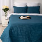 *Покрывало стеганое 215х240 'Традиция', поплин, 100% хлопок, 'Голубая сталь'