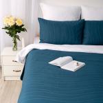 *Покрывало стеганое 215х240 'Традиция', поплин, 100% хлопок, 'Голубая сталь'