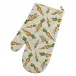 Прихватка 'Рукавичка' 30х17 'Радушная хозяйка', стёганая, бязь,'Морковки'