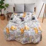 *КПБ 'Традиция'1,5 спальный, поплин, 100% хлопок, пл. 110 гр/кв.м 'Коты мемы ВБ' Пододеяльник 146*217, простыня 150*217, наволочка 70*70 (2 шт.)