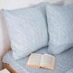 КПБ Simple Life 2,0 спальный с европростыней, бязь, 100 % хлопок, пл. 120 гр./кв.м., Ромбы голубые ОП Пододеяльник 177*217, простыня 240*217, наволочка 70*70 (2 шт.)