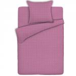 *КПБ 1,5-спальный с 1-ой нав. 70х70, бязь наб. пл.125 гр/м2 'Горошек розовый' Пододеяльник 147х215; простыня 150х215; наволочка 70х70-1 шт.