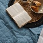 Покрывало стеганое 215х240 'Традиция', поплин, 100% хлопок, 'Серо-голубой текстура'