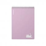 Блокнот с пластиковой обложкой на спирали ErichKrause Brave cats, фиолетовый, A5, 80 листов, клетка