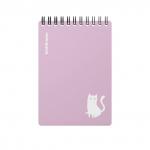 Блокнот с пластиковой обложкой на спирали ErichKrause Brave cats, фиолетовый, A6, 80 листов, клетка