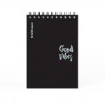 Блокнот с пластиковой обложкой на спирали ErichKrause Words, черный, A6, 80 листов, клетка