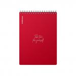 Блокнот с пластиковой обложкой на спирали ErichKrause Words, красный, A5, 80 листов, клетка