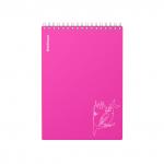 Блокнот с пластиковой обложкой на спирали ErichKrause Silhouette, розовый, A5, 80 листов, клетка