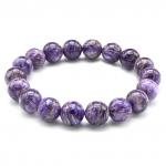 Браслет женский натуральный чароит шарик 12мм, 18см, 42,7г