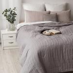 *Покрывало стеганое 215х240 'Традиция', поплин, 100% хлопок, 'Графит ВБ'