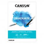 "Canson" Альбом для акварели "Graduate" 100\% целлюлоза 250 г/м2 A4 21 х 29.7 см склейка с одной стороны 20 л.