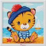 "Алмазная живопись" АЖ-1940 "Тигренок на море" СК/Распродажа