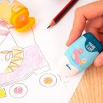 "Milan" Набор  ластик с точилкой для карандашей CAPSULE Roller + 2 запасных ластика