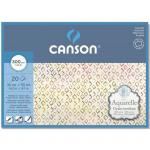 "Canson" Блок для акварели AQUARELL CP Torchon 60\% хлопок, 40\% целлюлоза 300 г/м2 A3+ 50 х 36 см склейка с четырех сторон 20 л.