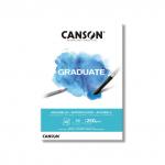 "Canson" Альбом для акварели "Graduate" 100\% целлюлоза 250 г/м2 A5 14.8 х 21 см склейка с одной стороны 20 л.