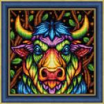 "Алмазная живопись" АЖ-1885 "Радужный бык" СК/Распродажа