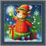 "Алмазная живопись" АЖ-1889 "Бычок и бенгальский огонь" СК/Распродажа