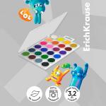 Акварель ErichKrause «Jolly Friends», 24 цвета, матовые насыщенные цвета, пластиковая коробка с европодвесом