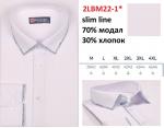 2LBM22+1* Сорочка муж. длин. рукав, полупритал., белый, BROSTEM