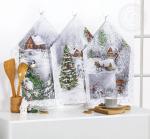 К-т полотенец "Студеная пора" 50*60 см. - 3 шт. рогожка хлопок 100%