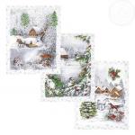 К-т полотенец "Студеная пора" 50*60 см. - 3 шт. рогожка хлопок 100%