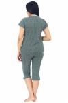 Костюм женский кулирка с бриджами "СОНЯ" ЗЕЛЕНЬ