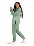 Костюм женский велюровый с брюками "АИША" ОЛИВА