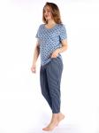Костюм женский кулирка с брюками "ЭЛИС" ЛУННЫЙ ИНДИГО