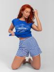 Костюм женский кулирка с шортами "ПРИБОЙ" СИНИЙ