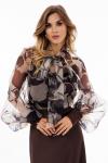 Блуза EOLA 2905 бежевый/ шоколад