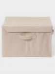Короб стеллажный с крышкой LaDо?m, 38?26?24 см, бежевый, материал батист