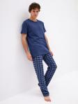 Пижама мужская кулирка с брюками "БОСТОН" ИНДИГО