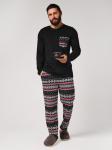 Пижама мужская кулирка с брюками "ЛАПЛАНДИЯ" ЧЕРНЫЙ