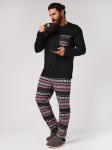 Пижама мужская кулирка с брюками "ЛАПЛАНДИЯ" ЧЕРНЫЙ