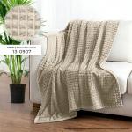 Плед ВЕЛСОФТ с тиснением 190 гр диз. Соты (13-0907) Слоновая кость