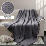 Плед ВЕЛСОФТ с тиснением 190 гр диз. Зигзаг (18-3905) Графит