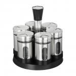 SATOSHI Набор для специй, 6шт. 15.4x15.4x16.1см, стекло, нерж.сталь, пластик, цвет серебро