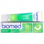 Biomed healthywhite зубная паста взрывная свежесть отбеливание и восстановление эмали свежий огурец и мята 65,0