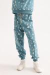 Брюки трикотажные детские Энди принт треугольник голубой эвкалипт
