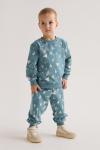 Брюки трикотажные детские Энди принт треугольник голубой эвкалипт