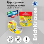 Двусторонняя клейкая лента ErichKrause, прозрачная, 12 мм?10 м, в диспенсере