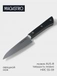 Нож кухонный овощной Magistro Hinshitsu, нержавеющая сталь, 10.6 см, чёрный