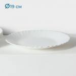 Десертные тарелки Avvir «Дива», d=19 см, набор 6 шт., стеклокерамика, белые
